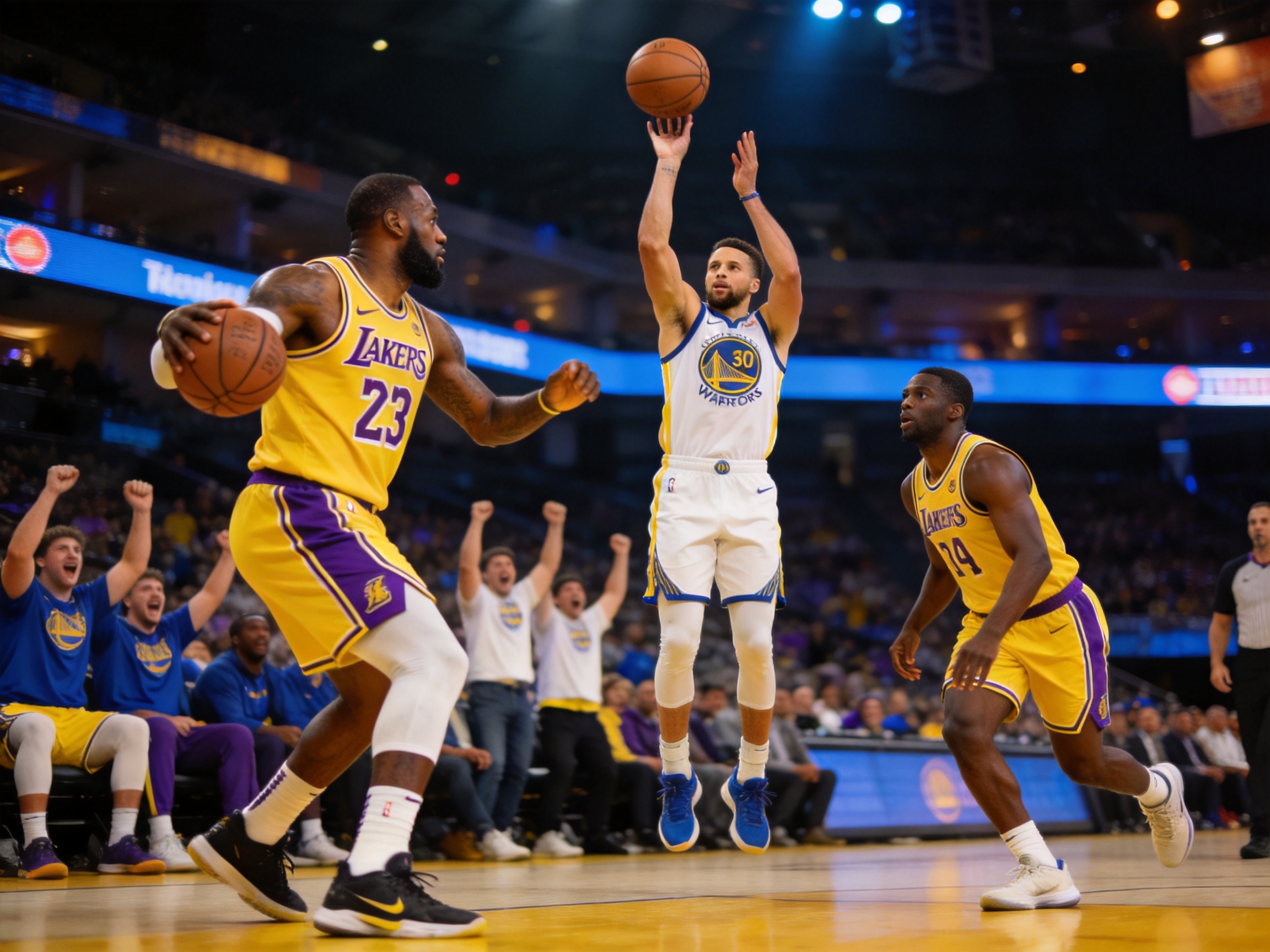 NBA湖人勇士比赛精彩集锦